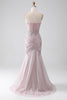 Load image into Gallery viewer, Sparkly stroppeløs havfrue korsett Prom kjole med Appliques