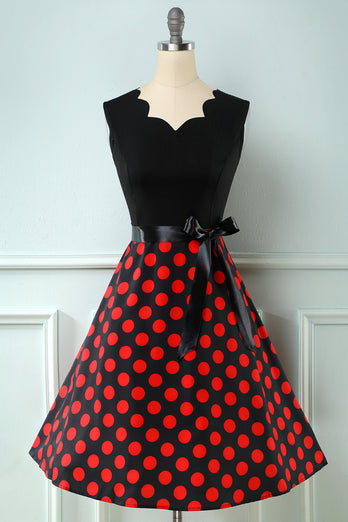 røde prikker vintage 1950-tallet kjole