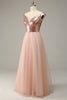 Load image into Gallery viewer, En linje av skulderen Blush Plus Size Prom kjole