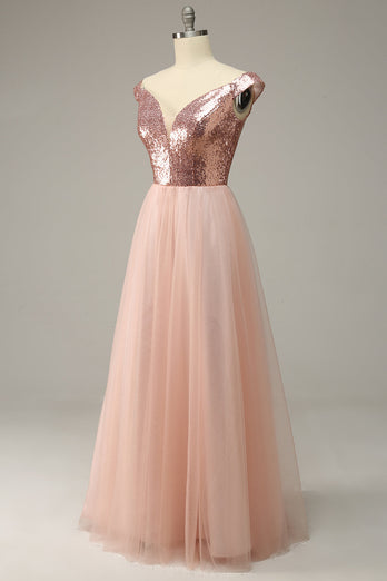 En linje av skulderen Blush Plus Size Prom kjole