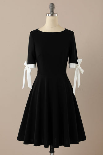 svart retro stil 1950 swing kjole