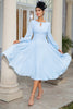 Load image into Gallery viewer, himmelblå chiffon mor til bruden kjole