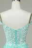 Load image into Gallery viewer, Cute A Line Spaghetti stropper Mint Short Homecoming kjole med Appliques