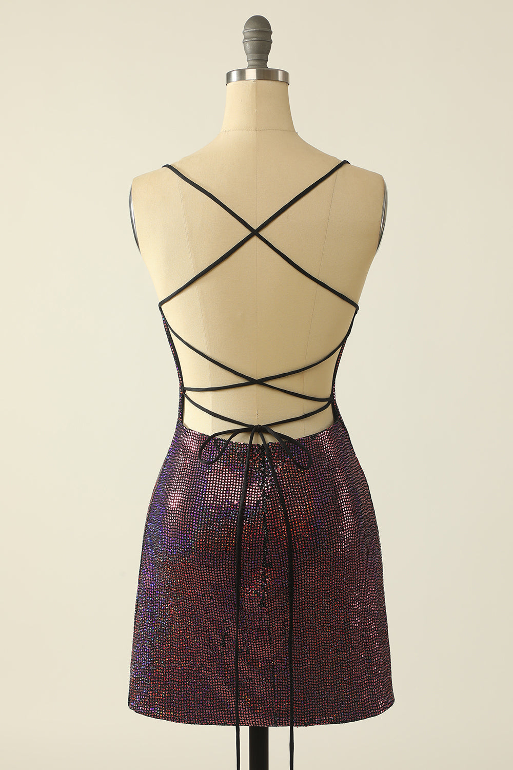 Fuchsia Paljett Homecoming Kjole