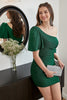 Load image into Gallery viewer, grønn en skulder glitter homecoming kjole