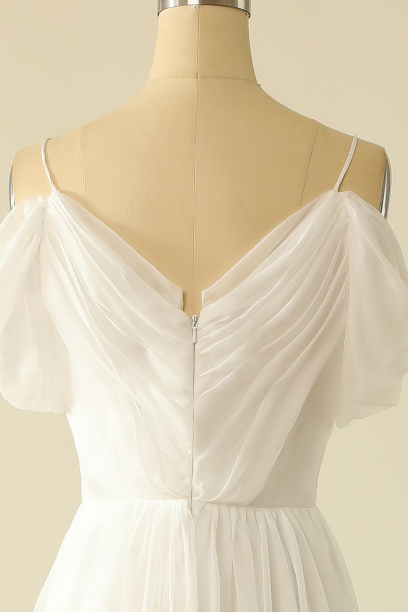 Load image into Gallery viewer, hvit av skulderen tyll brudekjole