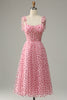 Load image into Gallery viewer, Pink Tulle A-line Midi Prom kjole med hjerter