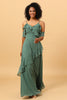 Load image into Gallery viewer, Eukalyptus spaghetti stropper lang brudepike kjole med volanger