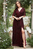 Load image into Gallery viewer, En Line V Neck Rust Long brudepike kjole med Split Front