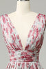 Load image into Gallery viewer, Grå og rosa floral lang brudepike kjole