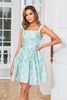 Load image into Gallery viewer, Stilig A Line Sage Trykt Kort Homecoming Dress
