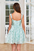 Load image into Gallery viewer, Stilig A Line Sage Trykt Kort Homecoming Dress
