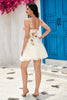 Load image into Gallery viewer, Stilig A Line Spaghetti stropper Svart Kort Homecoming kjole med Appliques