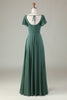 Load image into Gallery viewer, A-Line Eucalyptus Long Bridesmaid kjole med volanger