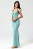 Load image into Gallery viewer, Mermaid Halter Green Long Bridesmaid Dress med V-hals