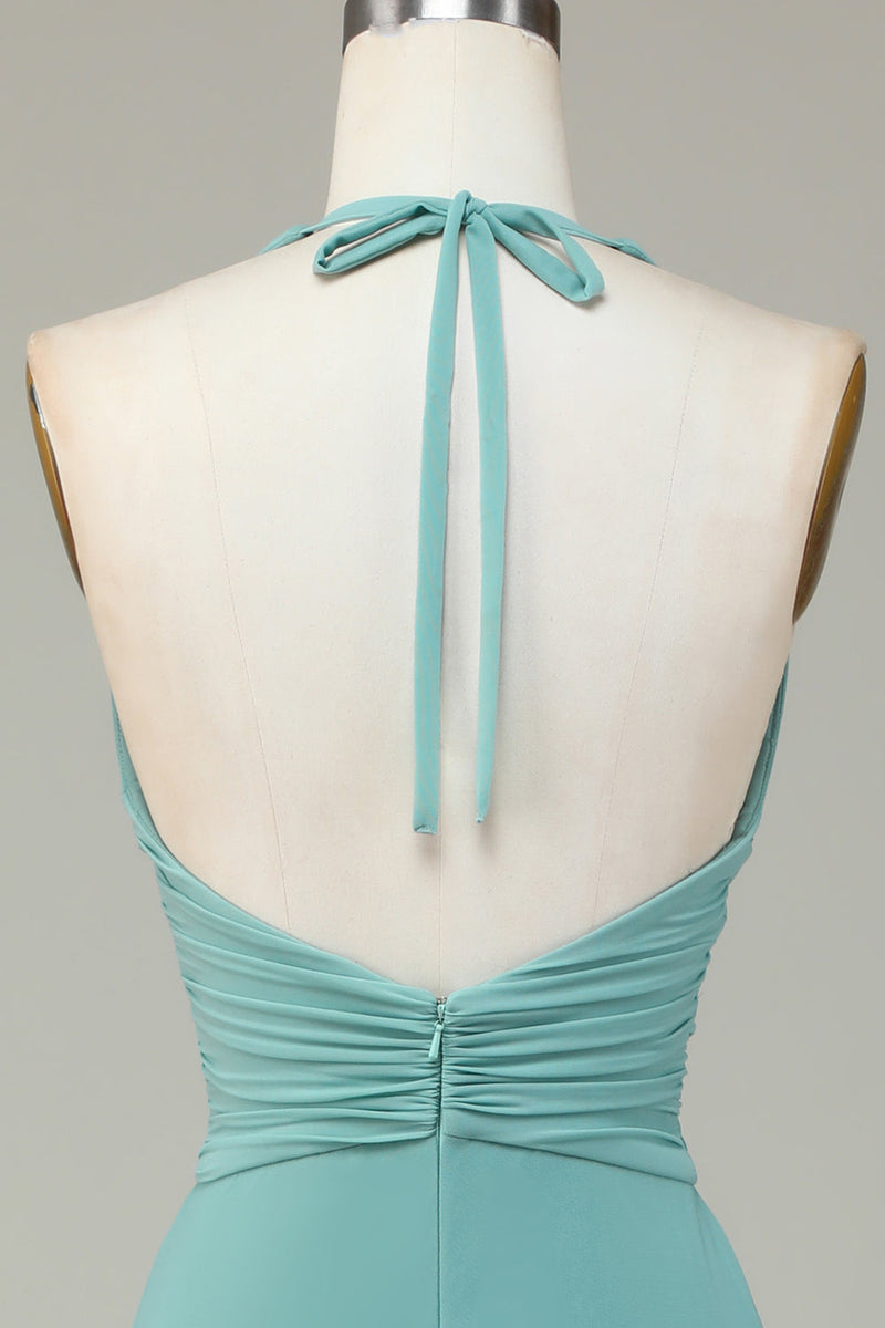 Load image into Gallery viewer, Havfrue Halter Sea Glass brudepike kjole