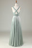 Load image into Gallery viewer, Sparkly V-Neck Matcha brudepike kjole med paljetter
