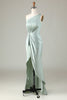 Load image into Gallery viewer, En skulder Matcha brudepike kjole med volanger