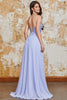Load image into Gallery viewer, Nydelig A Line Spaghetti stropper Lavendel Long Prom Kjole med Criss Cross Back