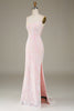 Load image into Gallery viewer, Mermaid Sparkly Pink Prom Dress med Slit