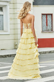 Nydelig A Line Sweetheart Korsett Lilac Prom kjole med Appliques Ruffles