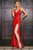 Load image into Gallery viewer, Sparkly Mermaid Spaghetti stropper Red Sequins Long Prom Kjole med Criss Cross Back