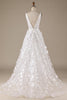 Load image into Gallery viewer, Ivory A-Line V-Neck brudekjole med 3D Blomster