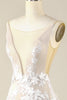Load image into Gallery viewer, Elfenben havfrue illusjon båt hals blonder brudekjole