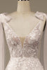 Load image into Gallery viewer, Ivory V-Neck Lace A-Line brudekjole med Bowknot