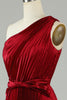 Load image into Gallery viewer, Asymmetrisk One Shoudler burgunder brudepike kjole