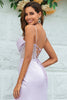 Load image into Gallery viewer, Havfrue Spaghetti stropper Lilac Korsett Brudepike kjole med Slit