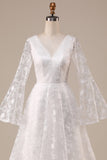 Ivory Lace Flare Ermer A-Line brudekjole