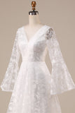 Ivory Lace Flare Ermer A-Line brudekjole