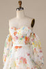 Load image into Gallery viewer, Ivory Floral A-Line Sweep Train brudekjole med ermer