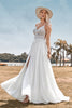 Load image into Gallery viewer, Blonder Backless Spaghetti stropper Boho brudekjole med med Slit