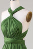 Load image into Gallery viewer, Olive Green Spandex Convertible Wear Long brudepike kjole