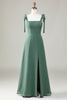 Load image into Gallery viewer, Eukalyptus slipsstropper en linje brudepike kjole med spalt