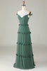 Load image into Gallery viewer, Eukalyptus av skulderen korsett lang brudepike kjole