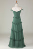 Load image into Gallery viewer, Eukalyptus av skulderen korsett lang brudepike kjole