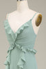Load image into Gallery viewer, Eukalyptus A-linje V-hals Chiffon brudepike kjole med volanger