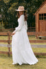 Load image into Gallery viewer, Ivory lange ermer Boho brudekjole med blonder