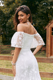 Ivory Mermaid Lace Sweep Train brudekjole med ermer