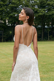 Ivory Mermaid Lace Backless brudekjole