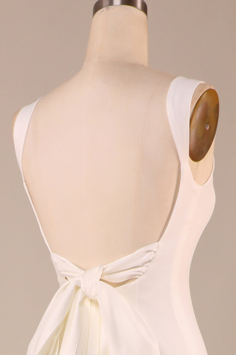 Load image into Gallery viewer, Enkel elfenben havfrue brudekjole med ryggen Bowknot