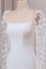 Load image into Gallery viewer, Ivory Trumpet Sweep Train Long Sleeves Bridal Dress med 3D-applikasjoner