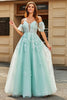 Load image into Gallery viewer, Mint ball-kjole avtakbare ermer Beaded Prom kjoler med applikasjoner