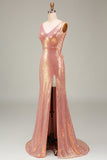 Sparkly Blush Mermaid Prom Dress med Slit