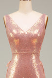 Sparkly Blush Mermaid Prom Dress med Slit