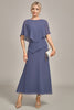 Load image into Gallery viewer, Slire Scoop Tea-lengde Stormfull Chiffon Mor til bruden kjole