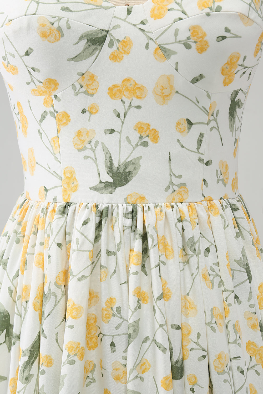 Ivory A-Line Floral Long Prom Kjole